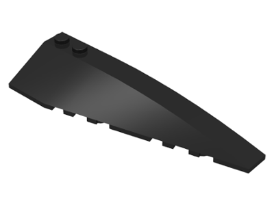 Brick Wedged, Curved 10 x 3 Right in Black