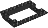Brick Sloped Inverted 45° 6 x 8 Double with Pin Holes on Sides, 4 x 6 Cutout in Black