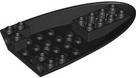 Aircraft Fuselage Curved Forward 6 x 10 Bottom, 2 Pin Holes in Black