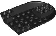 Aircraft Fuselage Curved Forward 6 x 8 Bottom with 2 Pin Holes in Black