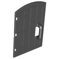 Duplo Door 1 x 4 x 4 with Rounded Top and Handle - Castle in Black