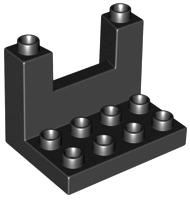 Duplo Plate 3 x 4 x 2 1/3 Rampart in Black