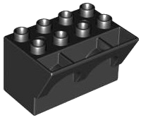 Duplo Brick 4 x 3 x 3 Wry Inverted in Black