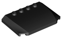 Brick Wedged, Curved Triple 4 x 6 x 2/3 with 4 Studs in Black