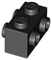 Brick Special 1 x 2 with Studs on 2 Sides in Black