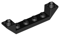Brick Sloped Inverted 45° 6 x 1 Double with 1 x 4 Recessed in Black