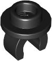 Plate Special Round 1 x 1 with Hollow Stud and Underside Clip in Black