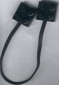 Wire with Brick 2 x 2 x 2/3 Pair [Undetermined Length] in Black