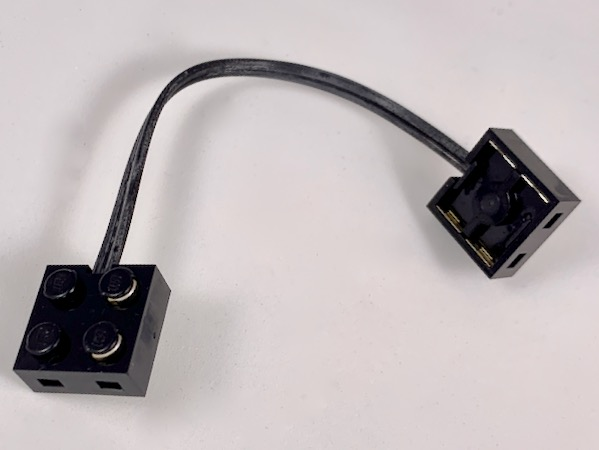Wire with Brick 2 x 2 x 2/3 Pair, 11L in Black