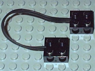 Wire with Brick 2 x 2 x 2/3 Pair, 15L in Black