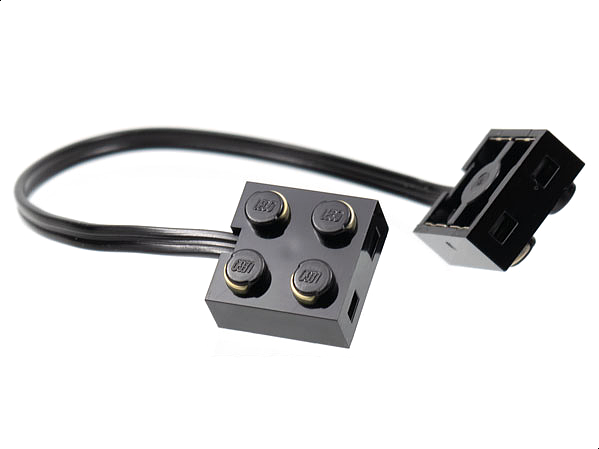 Wire with Brick 2 x 2 x 2/3 Pair, 17L in Black