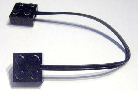 Wire with Brick 2 x 2 x 2/3 Pair, 20L in Black