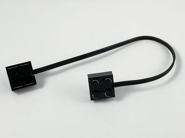 Wire with Brick 2 x 2 x 2/3 Pair, 26L in Black