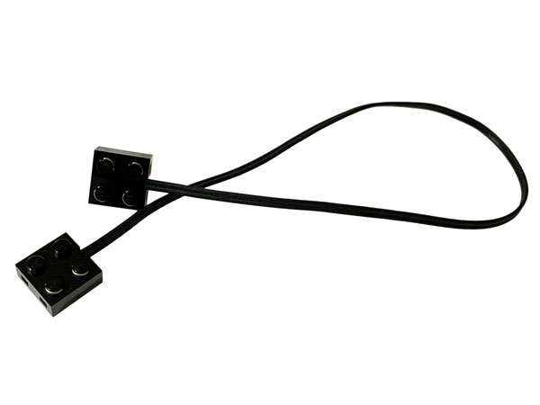 Wire with Brick 2 x 2 x 2/3 Pair, 46L in Black