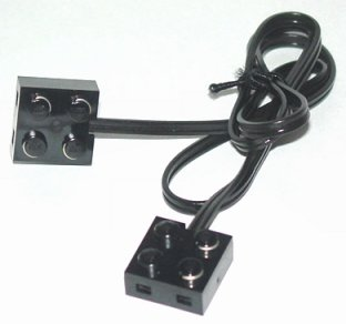 Wire with Brick 2 x 2 x 2/3 Pair, 69L in Black