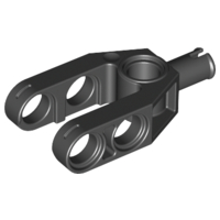 Technic Beam 2 x 4 Fork with Pin in Black