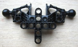 Large Figure Skeletal, Torso, Upper, with 2 Ball Joints (Toa Inika) in Black