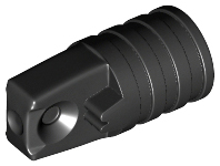 Hinge Cylinder 1 x 2 Locking with 1 Finger and Axle Hole On Ends [No Side Slots] in Black