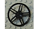 Wheel Cover 5 Spoke without Centre Stud - 35mm D. in Black