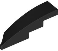 Brick Wedged, Curved 1 x 4 with Stud Notch Right in Black