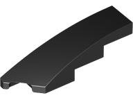 Brick Wedged, Curved 1 x 4 with Stud Notch Left in Black