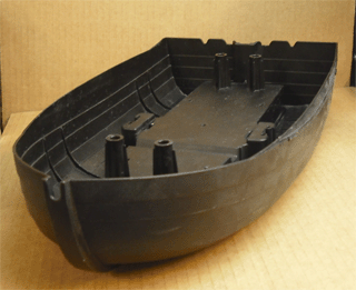 Duplo Boat, Hull, 14 x 27 Bottom Section in Black