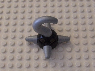 Duplo Hook, with Pearl Light Gray Hook and 4 Spikes in Black