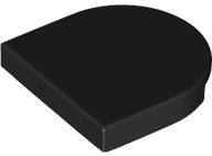 Tile Round 2 x 2 Half Circle in Black