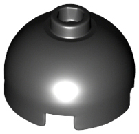 Brick Round 2 x 2 Dome Top, Vented Stud in Black