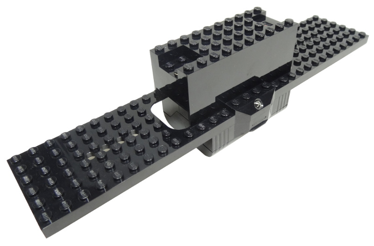 Battery Box / IR Receiver, Train Baseplate 9V RC Train 6 x 30 [Complete Assembly] in Black