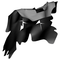 Large Figure Cape, Tattered, Vezon in Black