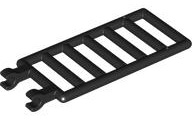 Bar 7 x 3 with Double Clips (Ladder) [Round Clips] in Black
