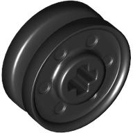 Wheel 18 x 8 with Fake Bolts and Shallow Spokes and Axle Hole in Black