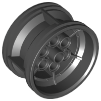 Wheel 43.2 x 26 Technic Racing Small with 6 Pinholes in Black