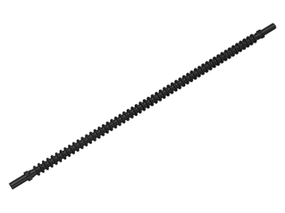 Flexible Ribbed Hose 8mm Ends 19L in Black
