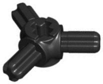 Technic Axle Connector Hub with 3 Axles at 120° in Black