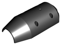 Tipper Drum 3 x 6 x 10 Cement Mixer Half with 4 Technic Pin Holes in Black