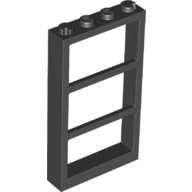 Window 1 x 4 x 6 Frame with 3 Panes in Black