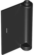 Door 1 x 3 x 4 Left - Open Between Top and Bottom Hinge in Black