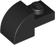Brick Curved 1 x 2 x 1 with Curved Top in Black