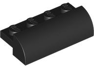 Brick Curved 2 x 4 x 1 in Black