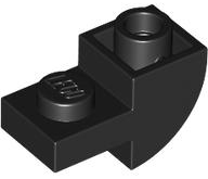 Brick Curved Inverted 1 x 2 with 1 x 1 Cutouts in Black