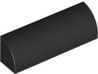 Brick Curved 1 x 4 x 1 in Black