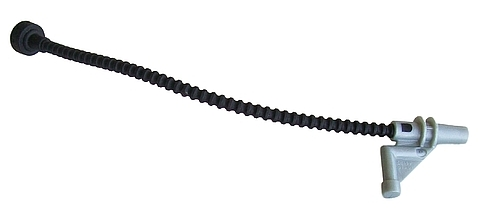 Duplo Hose with Rubber End and Pearl Light Gray Nozzle in Black