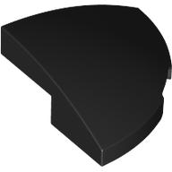 Brick Round Corner, Curved 2 x 2 x 2/3 Quarter Circle With 1 x 1 Bottom Cutout in Black