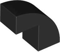 Brick Curved 1 x 2 x 1 2/3 with 1 Cutout in Black