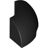 Brick Round Corner 2 x 2 x 1 in Black