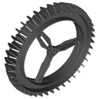 Wheel Hard Plastic Spoked Giant Thin 160 x 28 in Black