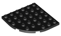 Plate Round Corner 6 x 6 in Black