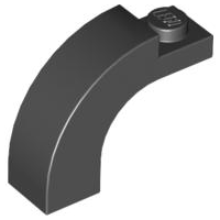 Brick Arch 1 x 3 x 2 Curved Top in Black